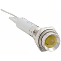 APPROVED VENDOR Protruding Panel Light: 6 mm Panel Mounting Hole Dia, LED, Yellow, Protruding Head
