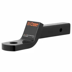 This CURT ball mount is constructed from carbon steel with a powder-coated, UV-resistant finish. It is a non-adjustable Class IV mount designed for use with a 1-1/4 inch ball shank diameter. Suitable for connecting a hitch ball to a receiver hitch for towing applications.