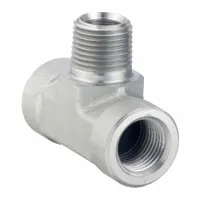 PARKER Metal Pipe Tee: 3/4 in x 3/4 in x 3/4 in, 3,000 psi, Steel, Tee (Run x Run x Branch) (MPN 3/4 MMS-S)