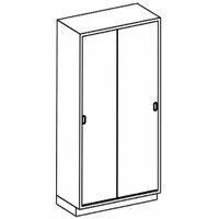 Tall Cabinet: 7 ft Overall Ht, 18 in Overall Dp, 35 in Overall Wd, Stainless Steel, 0 Drawers (MPN J35HAS)