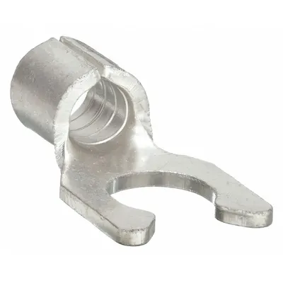 OEM Fork Terminals: Bare, #10 Stud Size, 12 AWG – 10 AWG Wire Range, Locking Fork - Non-Insulated Fork Terminals