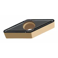 Diamond indexable turning insert with PS5 chipbreaker geometry and WAM20 diamond grade. Used for finishing and medium turning operations on non-ferrous materials, composites, and abrasive alloys.
