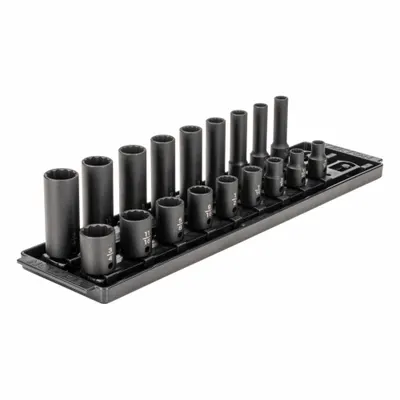 TEKTON Impact Socket Set: 3/8 in Drive Size, Small Set (0-50 pieces) Set Size - SAE Impact Socket Sets