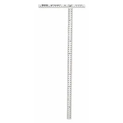 JOHNSON LEVEL Drywall T-Square: 24 in Base Lg, 24 in x 1 1/4 in, 54 in x 2 in, Clear - Drywall Squares