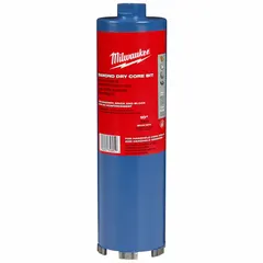 Diamond-tipped core bit designed for dry coring in masonry materials such as brick, block, and concrete. Creates clean holes for running conduit, pipe, or cable. Features a 1-1/2 in core diameter, 10 in maximum drilling depth, and 10 in overall length.