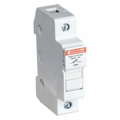 MERSEN Fuse Block: Finger-Safe, 1 Pole, 800 V AC, DIN Rail Mounting - Midget Fuse Blocks
