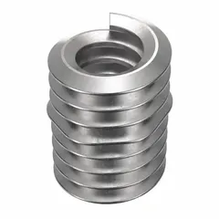 Screw-locking tangless helical insert for repairing or reinforcing tapped threads in metal. Provides a strong, wear-resistant thread with resistance to vibration loosening. Tangless design eliminates tang break-off step. #6-32 coarse thread, right-hand, 18-8 material, tensile strength 200,000-250,000 psi. Pack of 1,000.