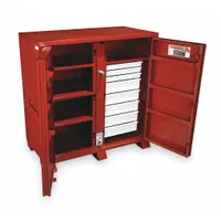 CRESCENT JOBOX Jobsite Cabinet: 60 1/8 in W x 60 3/4 in D x 60 3/4 in H, 58.7 cu ft, Padlock, Brown (MPN 1-679990)