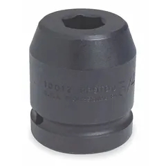 SAE 6-point standard impact socket with 1-inch drive and 4-inch socket size. Overall length of 5 1/2 inches. Designed for use with impact tools in heavy-duty fastening and loosening of hex fasteners.