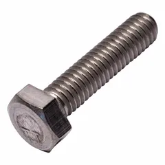 This titanium heavy hex bolt features a Grade 2 plain finish, M6x1 metric thread, and 25 mm length. It conforms to DIN 933 dimensional and material standards. Supplied without a nut in a small pack size. Suitable for applications requiring corrosion resistance and weight reduction.