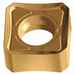 Square indexable milling insert for face and shoulder milling operations on steel, stainless steel, and cast iron. Features a 12.7 mm cutting edge length, 5.56 mm thickness, and 0.8 mm corner radius with a PVD-coated F67 grade for wear resistance.