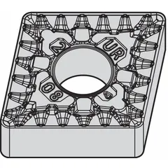 This diamond indexable turning insert is designed for precision machining of non-ferrous materials, composites, and abrasive alloys. It is suited for turning, facing, and boring operations in general engineering applications. The insert geometry is optimized for medium to finishing cuts.