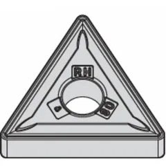 Triangle (T) indexable turning insert with negative rake geometry for medium to roughing operations. Suitable for general-purpose turning, facing, and profiling on steel, stainless steel, and cast iron. Designations: TNMG433RH and TNMG220412RH.