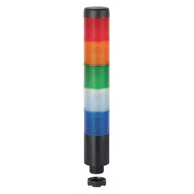 WERMA Tower Light Assembly: 4 Tier, Blue/Green/Red/White, Sounder Tier Included - Four-Tier Tower Light Assemblies