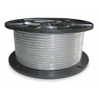 APPROVED VENDOR Wire Rope: Nylon, Galvanized Steel, 7 x 19, 840 lb Working Load Limit, Silver