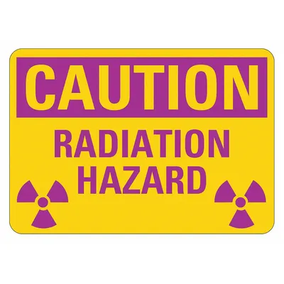 LYLE Radiation Sign: Aluminum, Mounting Holes Sign Mounting - Caution: Radiation Hazard Signs