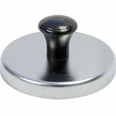 This cup ceramic magnet is encased with a handle for easy placement and removal. With a thickness of 0.38 in and an outside diameter of 2 5/8 in, it provides a maximum pull force of 41 lbf. Suitable for holding, lifting, or positioning ferrous parts in industrial settings.