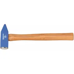 This standard cross-peen hammer features a 2 1/2 lb head weight and 1 3/8 in face diameter, suitable for shaping and striking hot metal in blacksmithing and metalworking. The steel plain grip provides a secure hold during use. Overall length is 15 in.