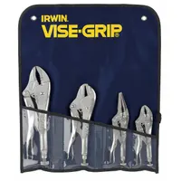 Locking Pliers Set: Curved, 2 in_1 1/2 in_1 1/8 in_1 7/8 in Max Jaw Opening, Plain Grip (MPN 71)