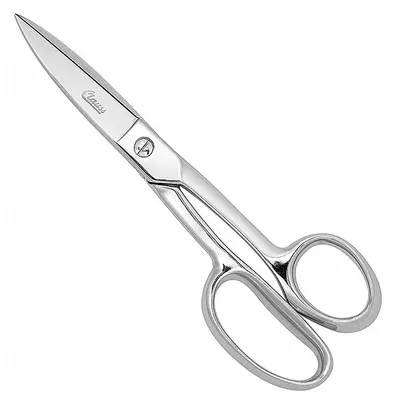 CLAUSS Shears: Right-Hand, 8 in Overall Lg, Straight, Steel, Pointed, Silver - All-Metal Scissors