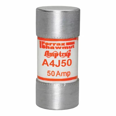 MERSEN Fuse: A4J Series, Class J, Cylindrical Body, Fast-Acting, 50 A, 600 V AC - Fast-Acting Cylindrical Fuses