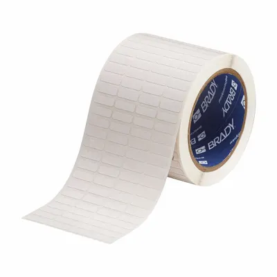 BRADY Pre-Cut Label Stock Roll: 1/4 in x 3/4 in, 3 11/32 in x 1/4 in, Polyimide - Brady Precut Label Rolls