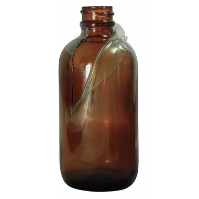 QORPAK Sampling Bottle: 120 mL, Amber, 22-400, No Closure, 128, No Closure - Safety Coated Narrow Mouth Round Glass Lab Bottles