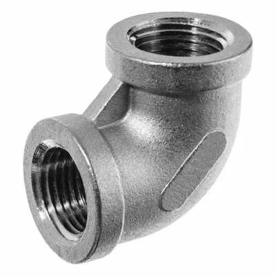 USA INDUSTRIALS Metal Pipe Elbow: 1 in x 1/2 in, Female NPT Threaded x Female NPT Threaded - Low-Pressure Threaded Pipe Fittings