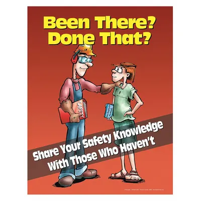 SAFETYPOSTER.COM Safety Poster: 22 in x 17 in Nominal Sign Size, No Protective Coating, Write on Surface - Been There Done That Share Your Safety Knowledge with Those Who Havent Posters