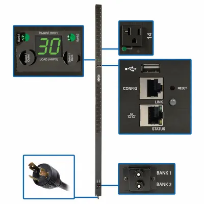 EATON TRIPP LITE PDU: Single-Phase, 120V AC, 24 Outlets, 5-15/20R, Metered - Network-Enabled Monitored PDUs
