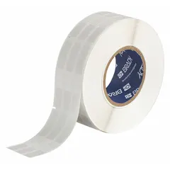 White matte vinyl wraparound label measuring 2 3/4 in x 1/2 in, designed for permanent identification of wires from 10 AWG to 6 AWG. Compatible with IP Series printers and requires R4300 ribbon. Used in electrical panels, machinery, and cable management for clear conductor marking.