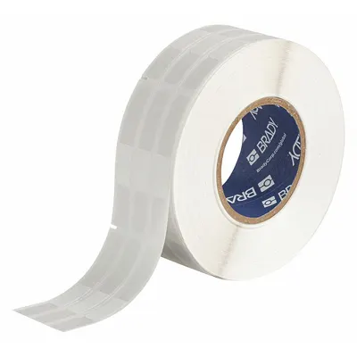 BRADY Wraparound Label: 2 3/4 in x 1/2 in, Vinyl, White (Matte) - Brady Precut Label Rolls