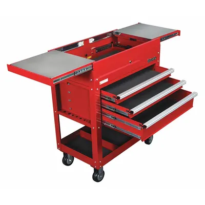 WESTWARD Tool Utility Cart: Red / Red Drawer, 35 5/8 in Wd, 20 7/8 in Dp, 45 3/8 in Ht - Heavy-Duty Tool Utility Carts with Drawers