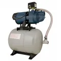 This shallow-well jet pump system is designed for drawing water from wells up to 25 feet deep. It operates on single-phase power at 115/230V AC, delivering 8 gpm. The included ejector facilitates priming and consistent water pressure for residential water supply, irrigation, and light commercial applications.
