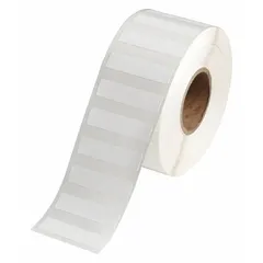 This precut label roll measures 1/2 in x 2 in and is made of polypropylene with a white matte finish. It is inkjet print-receptive and rated for temperatures from -112°F to 158°F. Designed for use with the BradyJET J2000 printer series, it is suitable for industrial labeling applications requiring durable, printable labels.