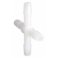Barbed Cross: Barbed, 1/4 in ID x 1/4 in ID x 1/4 in ID x 1/4 in ID Fitting Size, HDPE, 10 PK (MPN X0-4HDPE)