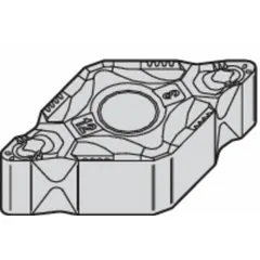 Diamond indexable turning insert with DNMG geometry, 80° diamond shape, 15.5 mm inscribed circle, 6.35 mm thickness, and 0.8 mm nose radius. Designed for precision turning, facing, and boring of non-ferrous materials, composites, and abrasive alloys on CNC lathes.