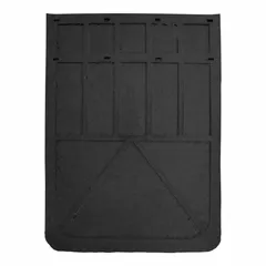 Rubber mud flaps for rear vehicle location, supplied as a pair. Each flap measures 36 inches in height, 24 inches in width, and 1/4 inch in thickness. Used on trucks and trailers to reduce spray and debris from wheels.