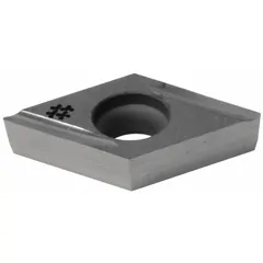 Diamond indexable turning insert for precision finishing and semi-finishing cuts on non-ferrous materials, plastics, and composites. Designed for use on CNC lathes and machining centers to achieve high surface quality and dimensional accuracy.