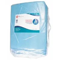 Disposable incontinence underpad with extra heavy absorption. Blue color, 30-inch overall width. Non-skid backing helps maintain position on surfaces. Pack of 100. Suitable for patient care and home health settings