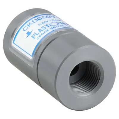 PLAST-O-MATIC Check Valve: Diaphragm, Inline Valve Body, 1/2 in Pipe Size, FNPT x FNPT - PVC Inline Diaphragm Check Valves