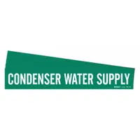 Pipe Marker: Condenser Water Supply, Green, White, Fits 8 in and Larger Pipe O.D., 5 PK (MPN 7069-1HV-PK)