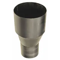 Reducer sleeve for metal dust collectors, transitioning from a 3-inch port to a 1-1/2-inch hose or tool port. Used to adapt hose sizes in dust collection systems for metalworking applications