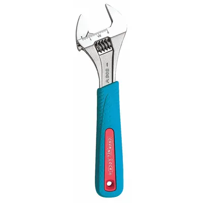CHANNELLOCK Adjustable Wrench: Alloy Steel, Chrome, 8 in Overall Lg - General Purpose Adjustable Wrenches