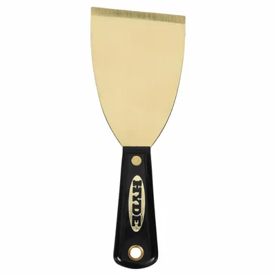 HYDE Scraper: Bld. Mat. Brass, Hdl. Mat. Nylon, Stiff, Bent Bld. Shape - Standard Scrapers