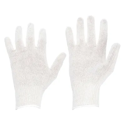 CONDOR Glove Liners: Cotton/Polyester, 9 1/2 in Glove Lg, White, Knit Cuff, L Glove Size - General Purpose Glove Liners