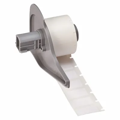 BRADY Pre-Cut Label Stock Roll: 1/2 in x 1 in, 1 in x 1/2 in, Polyester, White (Gloss) - Brady Precut Label Rolls