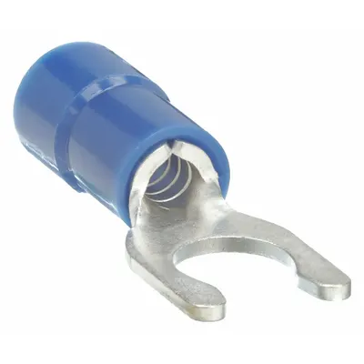 OEM Fork Terminals: Blue, Vinyl, #10 Stud Size, 16 AWG – 14 AWG Wire Range - Insulated Fork Terminals