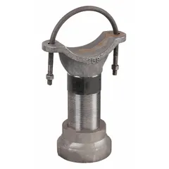 This support stanchion is designed for routing and supporting tube and pipe in industrial piping systems. It offers a height adjustment range of 10 3/4 in to 15 1/4 in and a load capacity of 3,800 lb. Suitable for heavy-duty support applications in plant infrastructure.