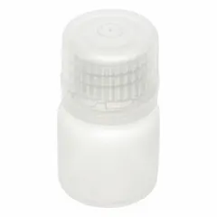Polypropylene Narrow Mouth Round Lab Bottle, 0.5 fl oz (15 mL), Colorless, Closure Included